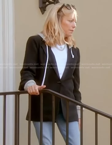 Sutton's black hooded blazer on The Real Housewives of Beverly Hills