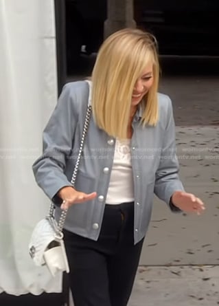 Sutton's grey leather jacket on The Real Housewives of Beverly Hills