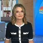 Savannah’s black contrast trim mini dress on Today