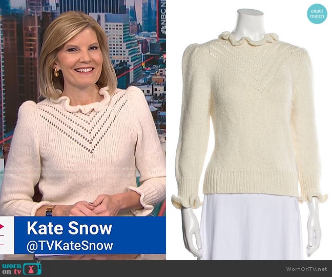 St. Roche Alpaca Blend Sweater worn by Kate Snow on NBC News Daily