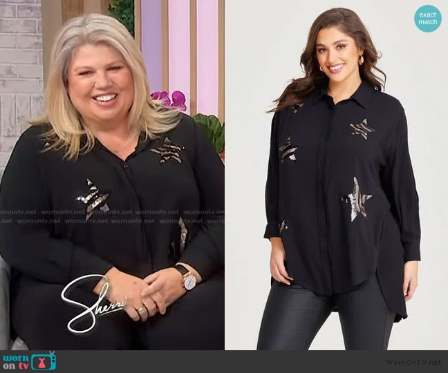 Taking Shape Bamboo Star Struck Shirt worn by Urzila Carlson on Sherri