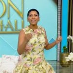 Tamron’s floral print mini dress on Tamron Hall Show