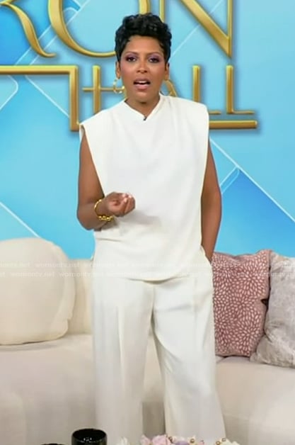 Tamron's white top on Tamron Hall Show