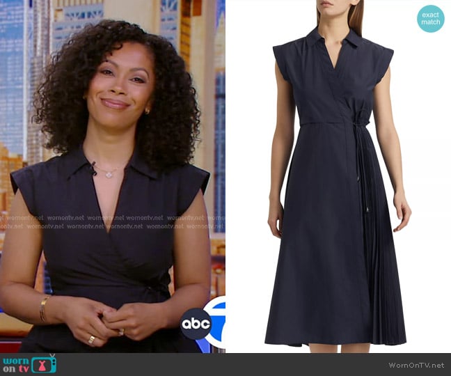 Tanya Taylor Shivon Pintucked Midi-Dress worn by Shirleen Allicot on Good Morning America