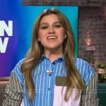 Kelly’s mixed stripe shirt on The Kelly Clarkson Show