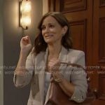 Taylor’s beige shimmery blazer on The Bold and the Beautiful