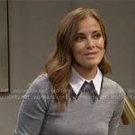 Taylor’s grey collared sweater on The Bold and the Beautiful