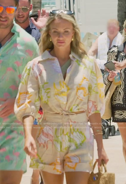 Taylor's floral print top and shorts on Southern Charm