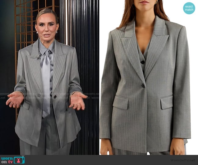 Ted Baker Koa Metallic Pinstriped Blazer worn by Keltie Knight on E! News