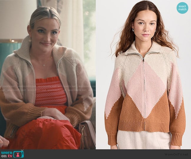 The Great The Vista Full Zip Sweater worn by Noreen Fitzgibbons (Jamie Lynn Spears) on Sweet Magnolias