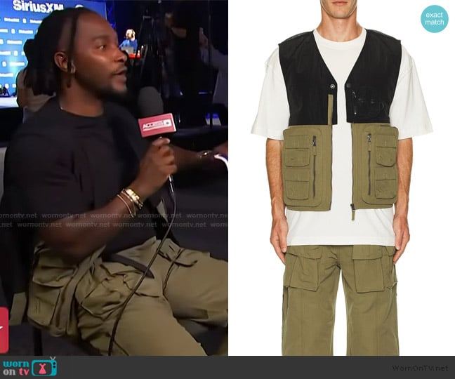 The Hundreds Battalia Vest worn by Scott Evans on Access Hollywood