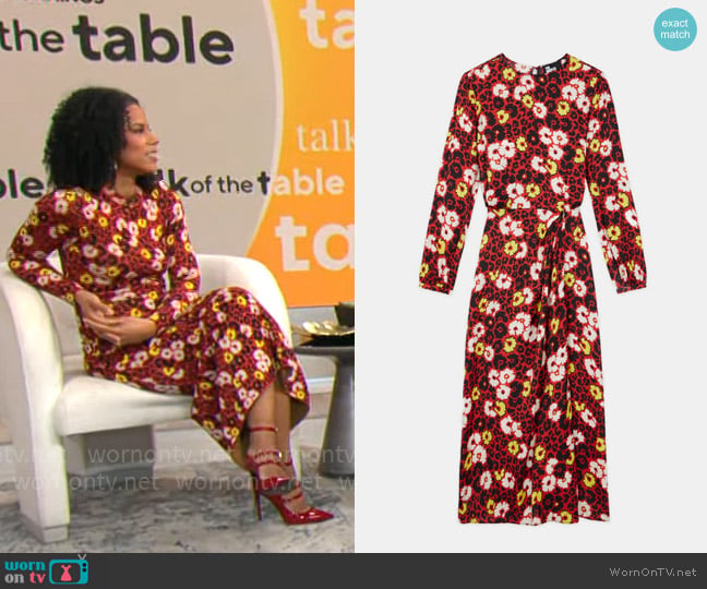 The Kooples Floral print long dress worn by Adriana Diaz on CBS Mornings