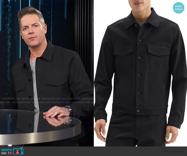 Jason’s black jacket on E! News