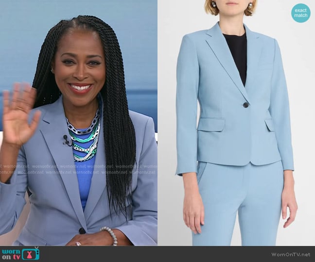 Theory One Button Slim Jacket worn by Laysha Ward on Today