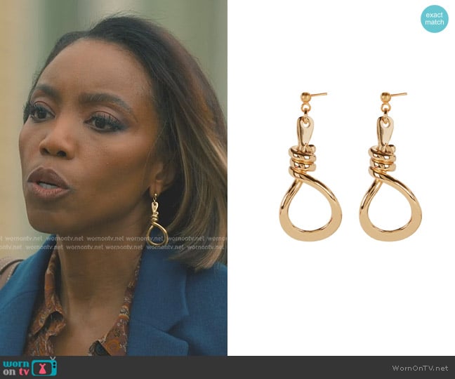 Tohum Bonda Loophole Drop Earrings worn by Helen Decatur (Heather Headley) on Sweet Magnolias