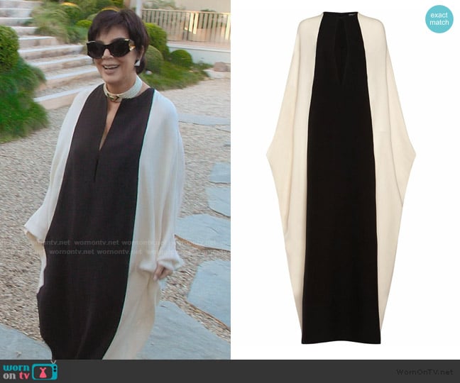 Tom Ford Silk Georgette Bat Sleeve Long Dress worn by Kris Jenner (Kris Jenner) on The Kardashians