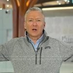 Tom Costello’s grey fleece sweater on Today