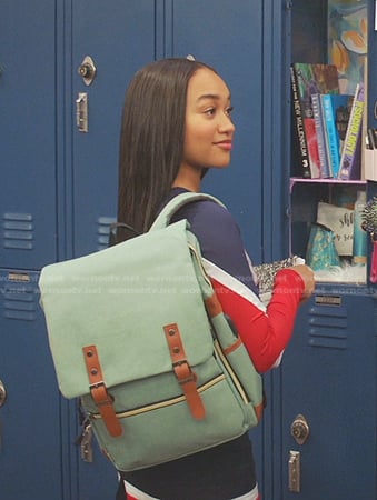 Tori's green backpack on All American