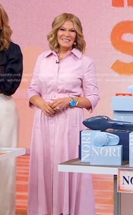 Tory's pink belted shirtdress on Good Morning America