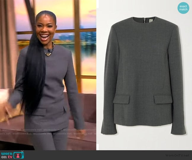 Toteme Pocket Spongy Suiting Top worn by Gabrielle Union on The View