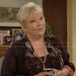 Traci’s black floral kimono jacket on The Young and the Restless