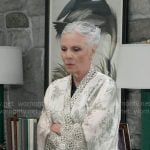 Tracy’s white printed robe on General Hospital