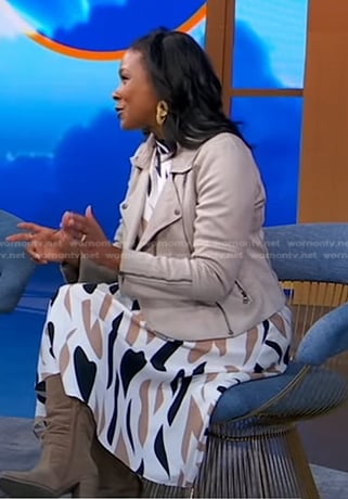 Trillia Newbell's abstract print dress on Good Morning America