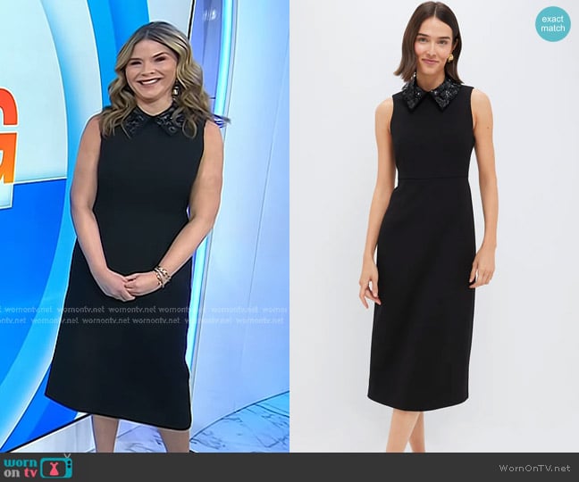 Tuckernuck Floral Applique Helena Dress in Black worn by Jenna Bush Hager on Today