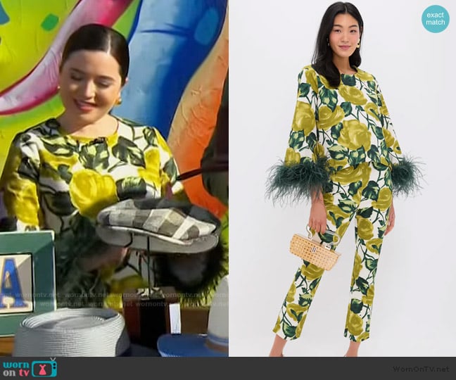 Ivy Odom’s floral print feather cuff top on Today