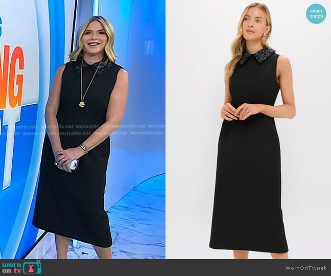 Tuckernuck Floral Applique Helena Dress in Black worn by Jenna Bush Hager on Today