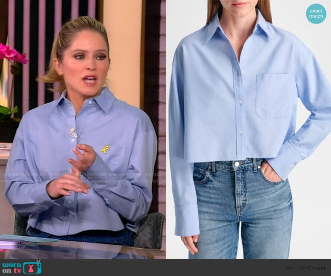 TWP Little Big Joe Cropped Oxford Shirt worn by Sara Haines on The View