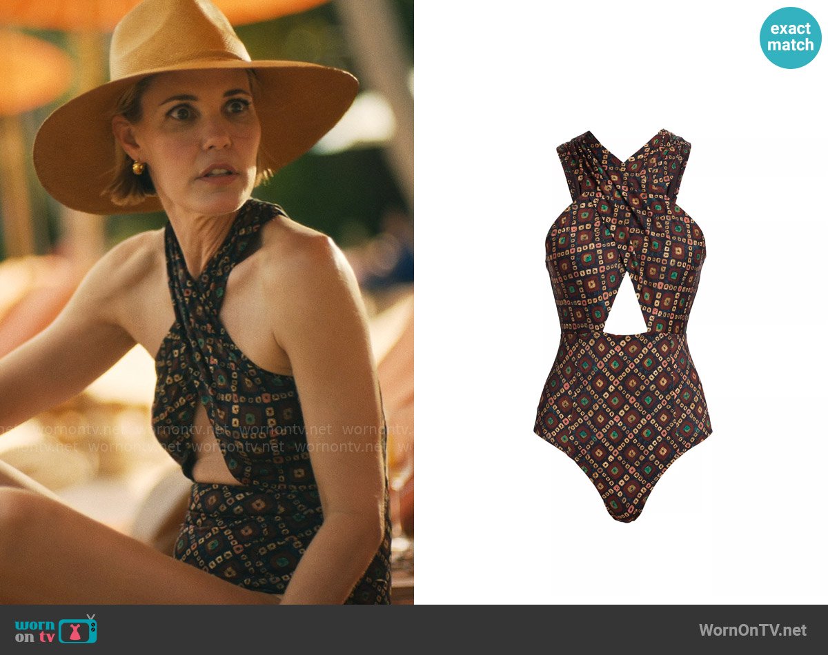 Ulla Johnson Kieran Swimsuit worn by Kate (Leslie Bibb) on The White Lotus