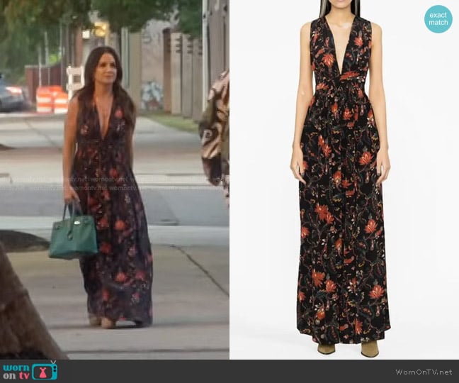 Ulla Johnson Oriana Pleated Silk Dress worn by Kyle Richards on The Real Housewives of Beverly Hills