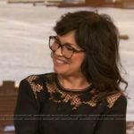 Valerie’s black lace inset top on The Drew Barrymore Show