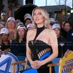 Vanessa Kirby’s black and blue cutout dress on Good Morning America