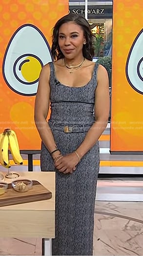 Vanessa Rissetto's grey tank and belted skirt on Today