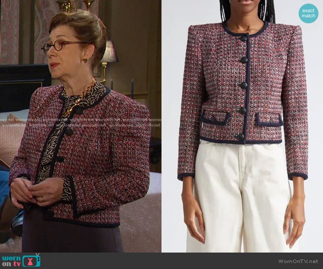 Veronica Beard Ceres Metallic Cotton Blend Tweed Jacket worn by Rita (Maggie Carney) on Days of our Lives