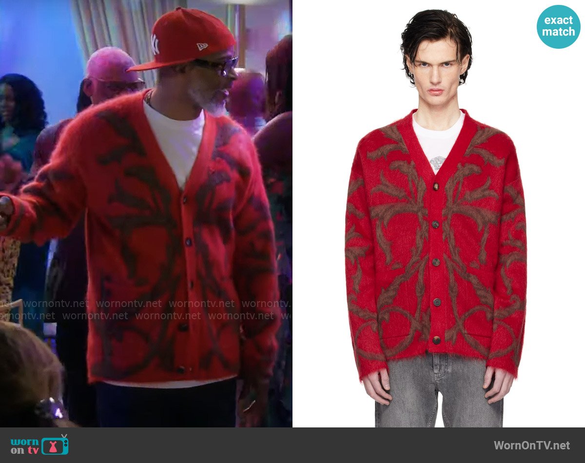 Poppa’s red printed v-neck cardigan on Poppas House