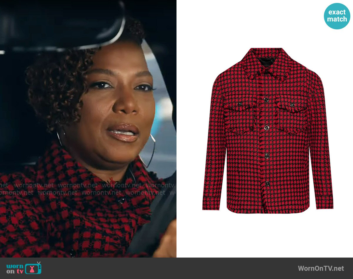 Robyn’s red checked tweed shirt on The Equalizer