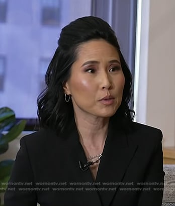 Vicky's black double breasted blazer dress on NBC News Daily