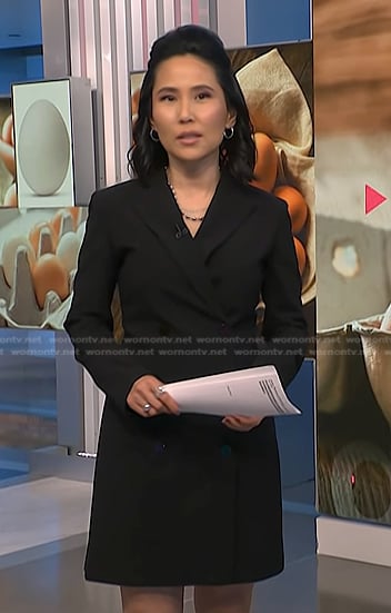 Vicky’s black double breasted blazer dress on NBC News Daily