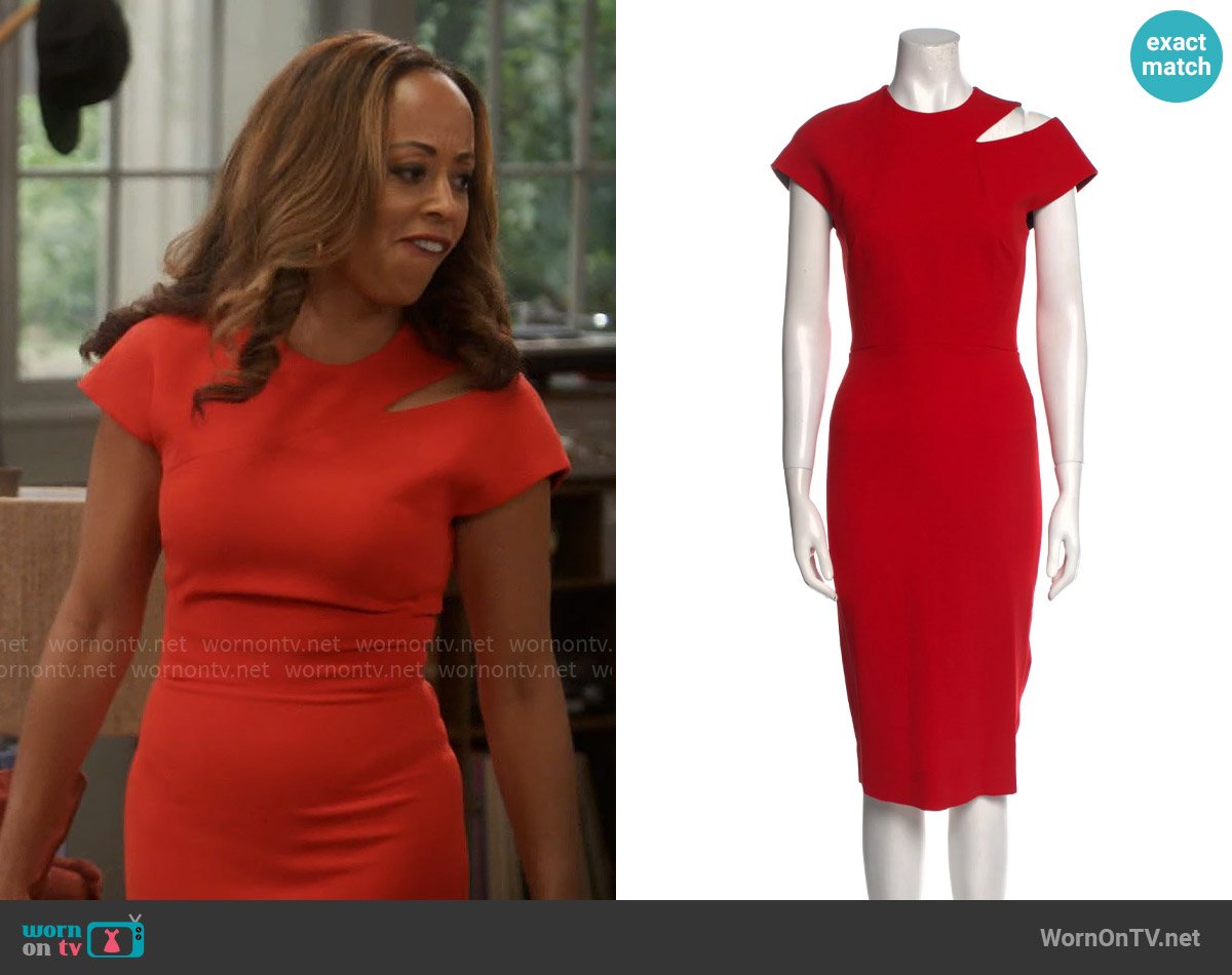 Victoria Beckham Wool Midi Length Dress worn by Ivy Reed (Essence Atkins) on Poppas House