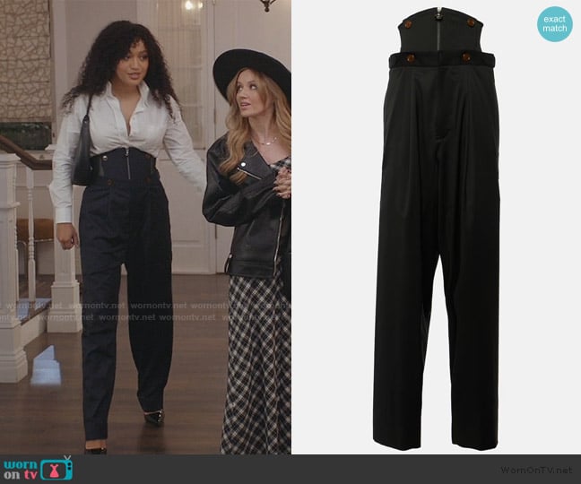 Vivienne Westwood Corset Wool Tapered Pants worn by Olivia Baker (Samantha Logan) on All American