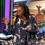 Whoopi’s black floral print overshirt on The View