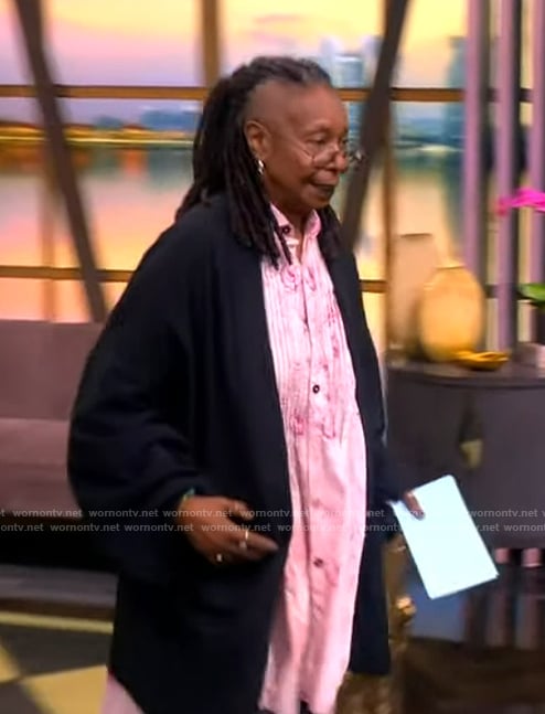 Whoopi's pink floral print dress on The View