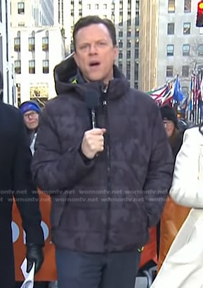 Willie Geist's black camo down jacket on Today