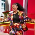 Yvette Nicole Brown’s floral print blazer and pants on Tamron Hall Show