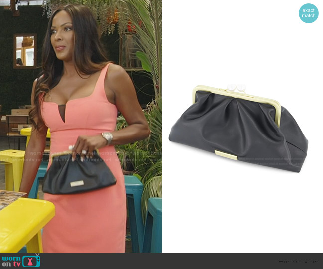 Zac Posen Lacey Soft Frame Clutch worn by Stacey Rusch on The Real Housewives of Potomac