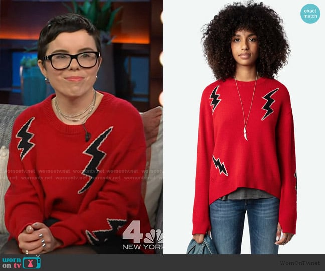 Zadig & Voltaire Markus Flashlight Sweater worn by Kelli Fisher on The Kelly Clarkson Show