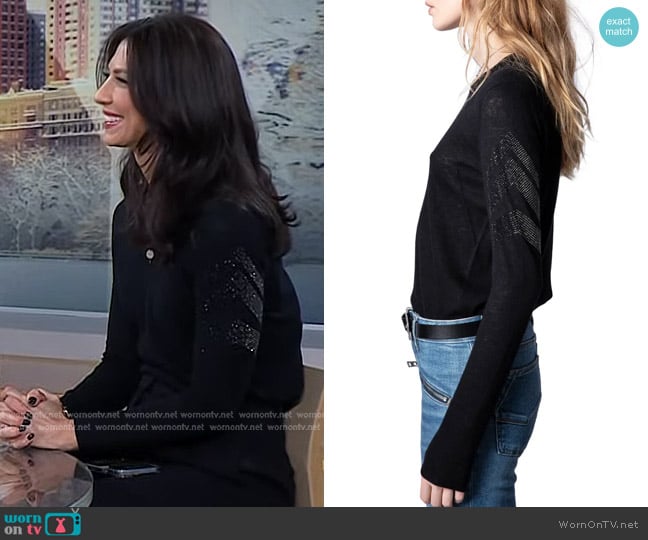 Zadig & Voltaire Miss CP Arrow Embellished Cashmere Sweater worn by Dr. Natalie Azar on Today